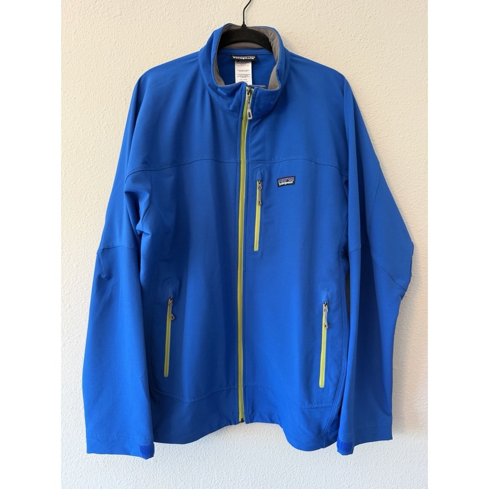 Patagonia Blue Poly Blend Stretch Full Zip Turtleneck Lightweight Jacket - SZ XL